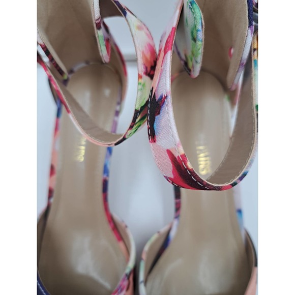 Dream Pairs Floral pointed toe Low Heel Buckle Ankle Strap Dress Pump Shoes 8.5 - Picture 7 of 8